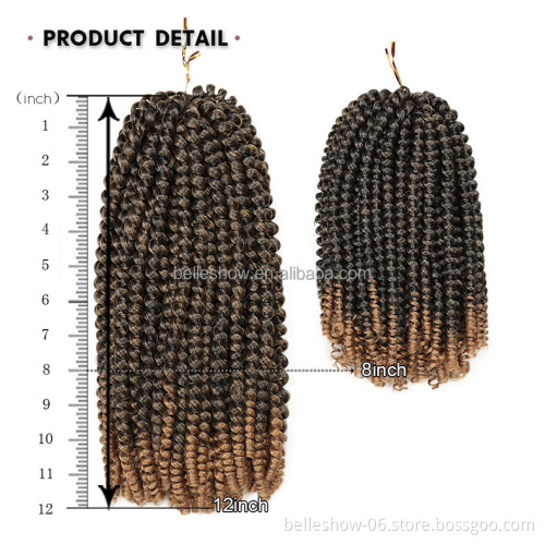 Hot sell wholesale crochet braid fiber curly spring curl hair crochet braid 12 inch spring twist hair